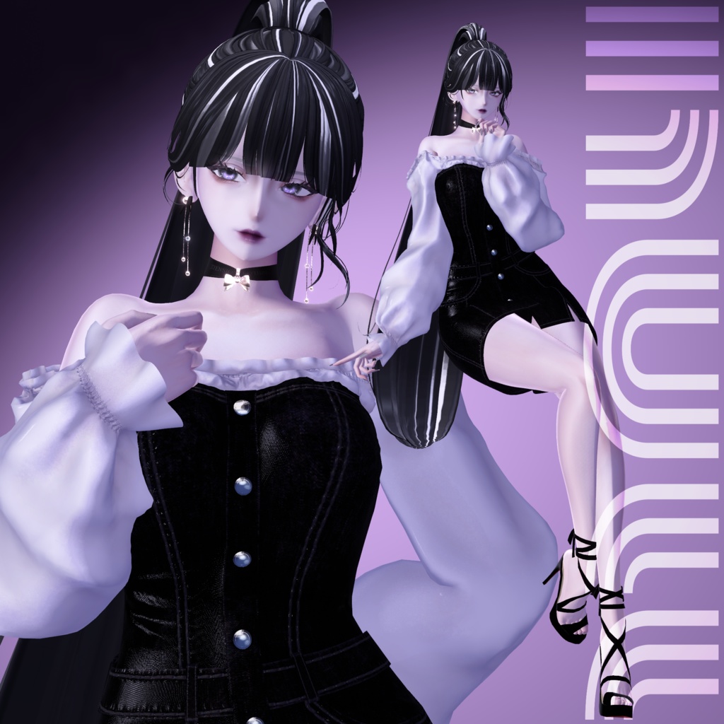 2アバター対応🩵Denim Off-Shoulder Mini Dress【MA対応】