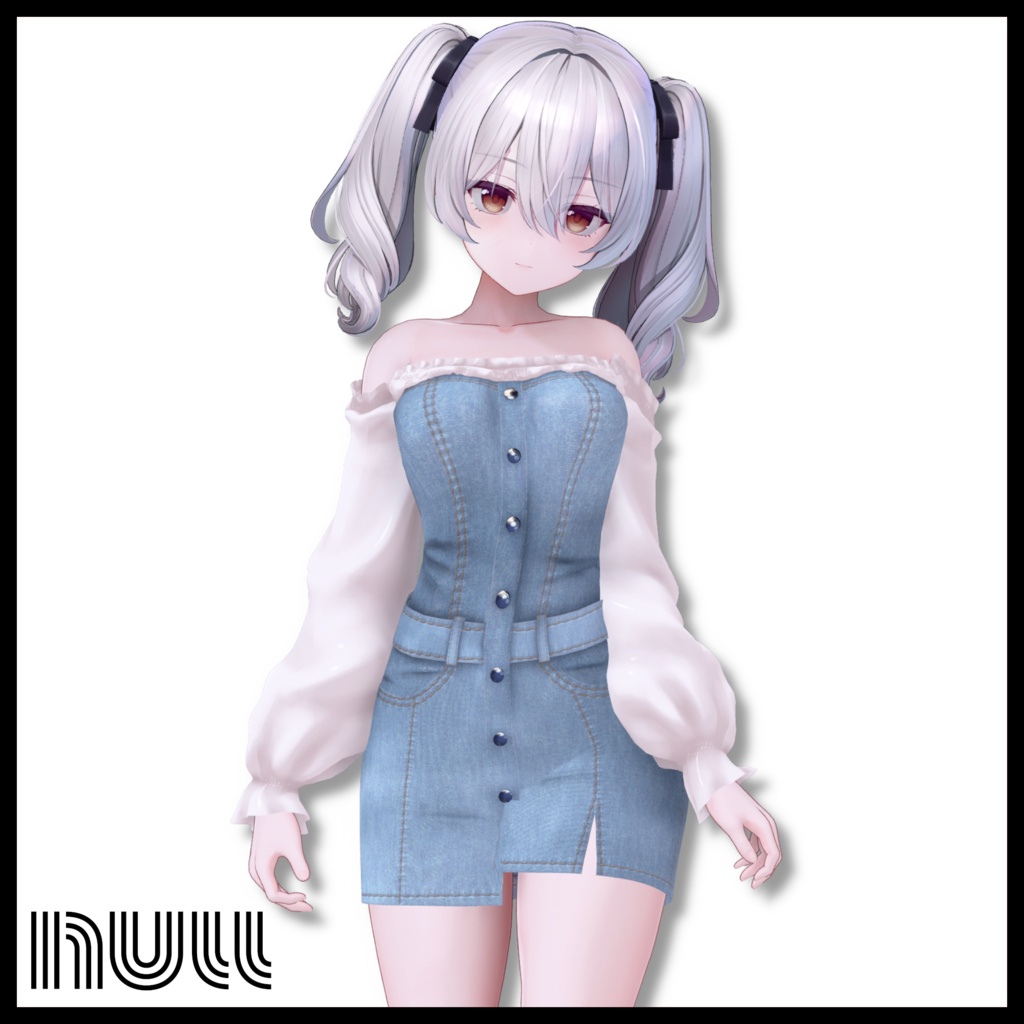 4アバター対応🩵Denim Off-Shoulder Mini Dress【MA対応】