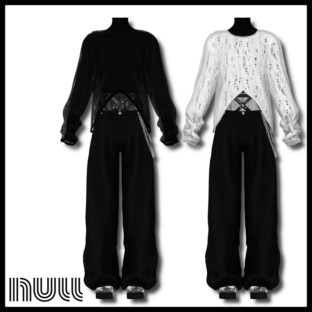 4アバター対応🖤🤍Damaged Knit Set【MA対応】
