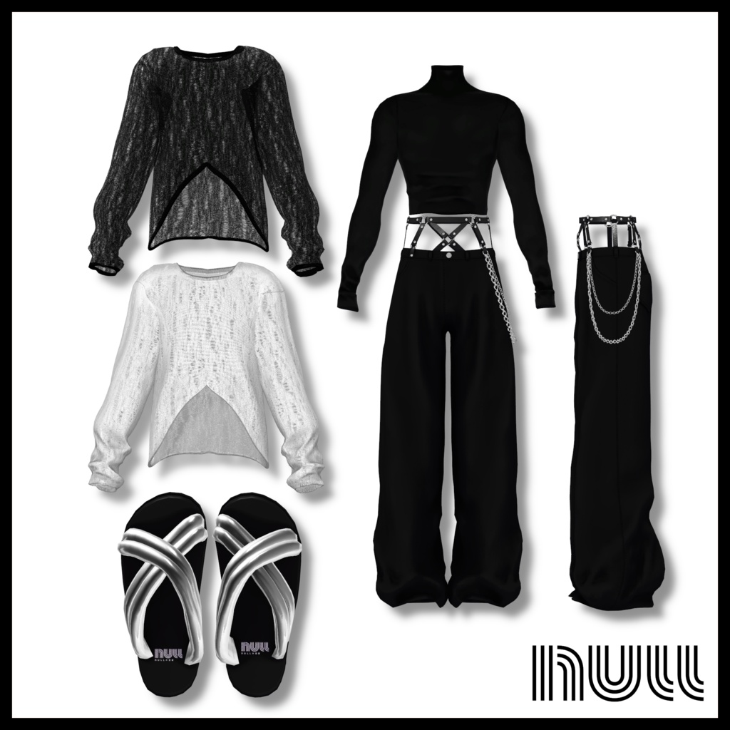 4アバター対応🖤🤍Damaged Knit Set【MA対応】