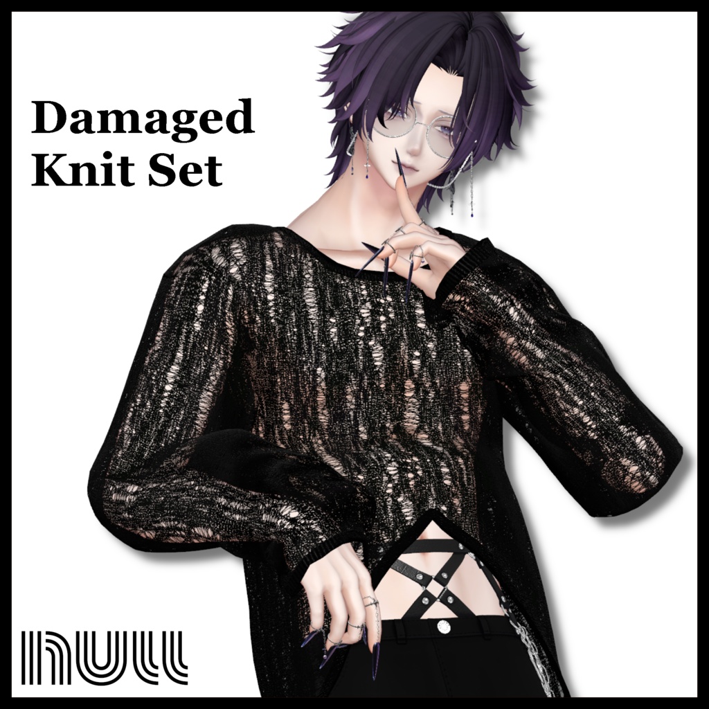 4アバター対応🖤🤍Damaged Knit Set【MA対応】