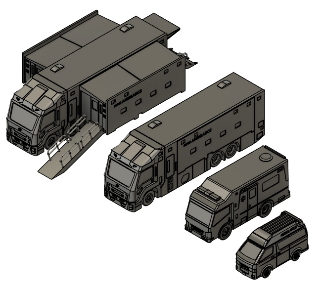 1/400 GSEシリーズ No.33 救命救急車両セット(塗装済み完成品)