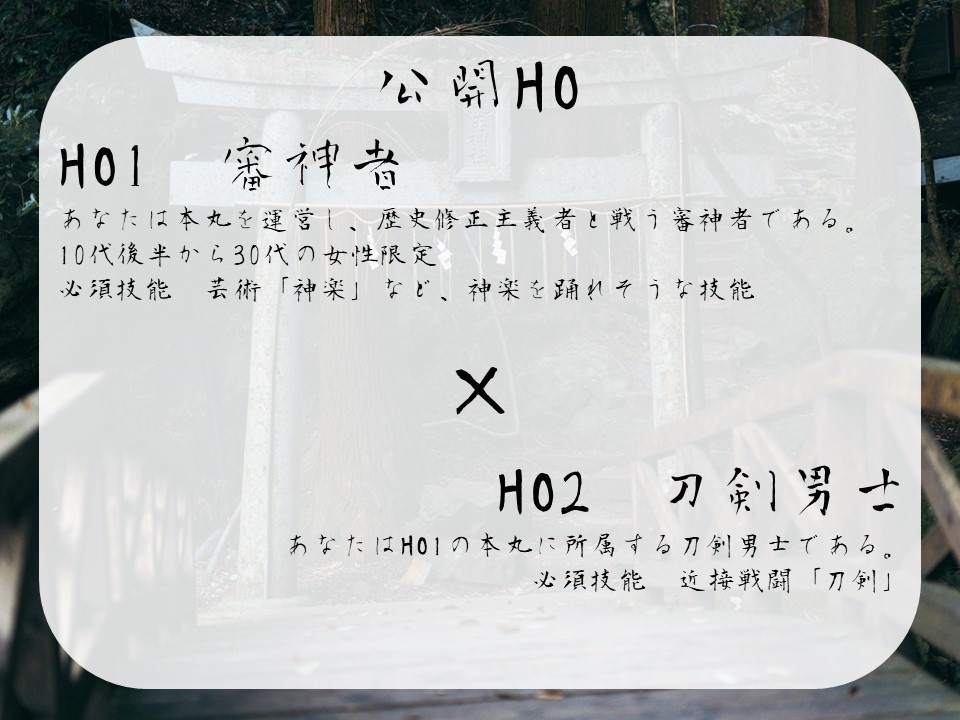 【新COC×刀剣乱舞シナリオ】舞ふは巫女、戦ふは武士【無料】