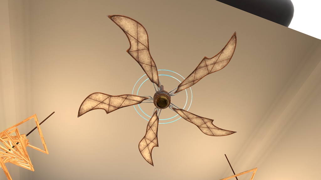 スチームパンク風シーリングファンライト