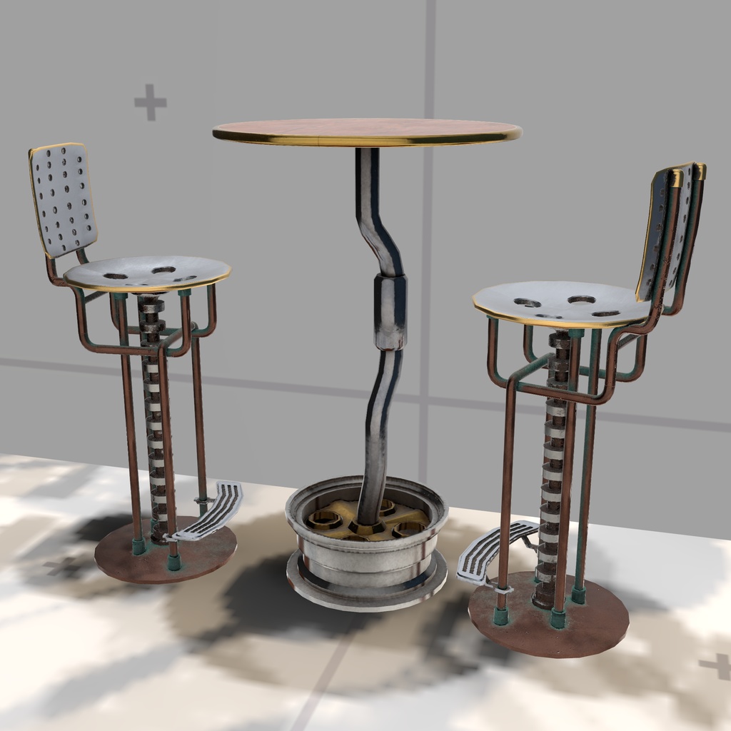 Steam Punk Bar High Chair&Table Set【インテリア】
