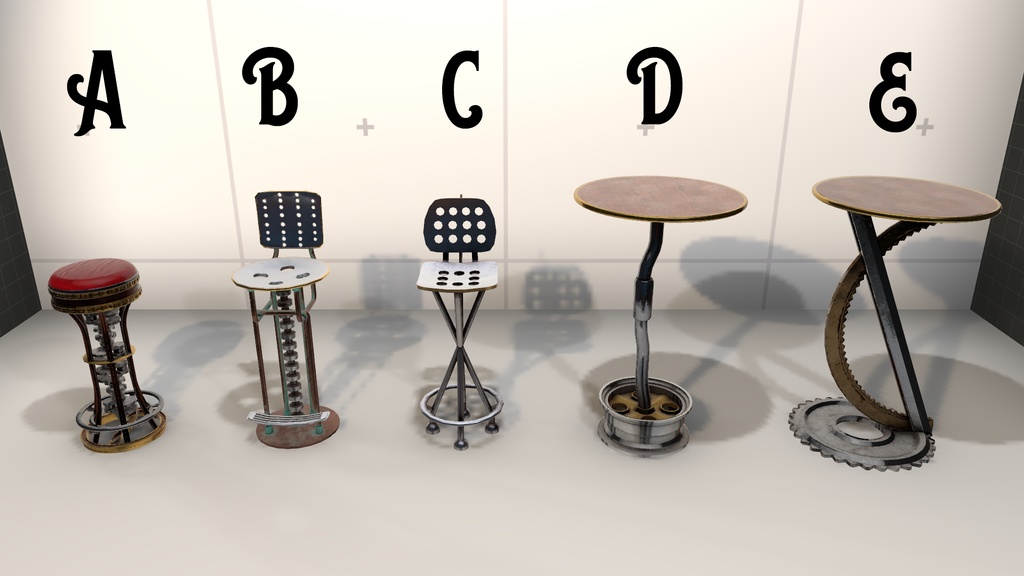 Steam Punk Bar High Chair&Table Set【インテリア】