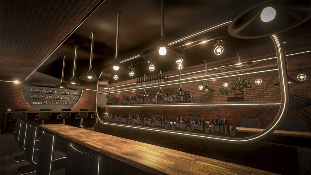 Half-moon Mirror Bar by MoscowMule