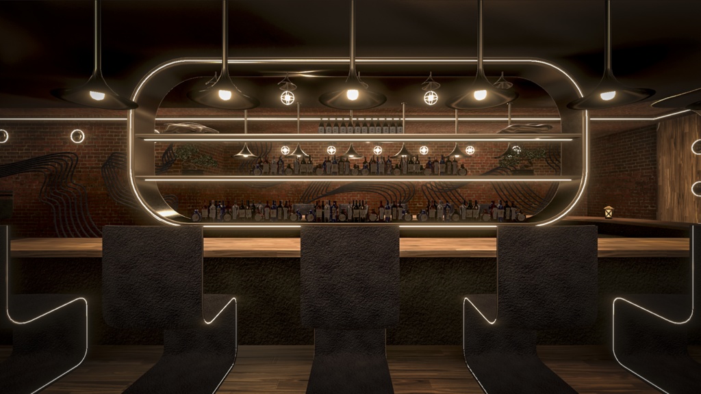 Half-moon Mirror Bar by MoscowMule