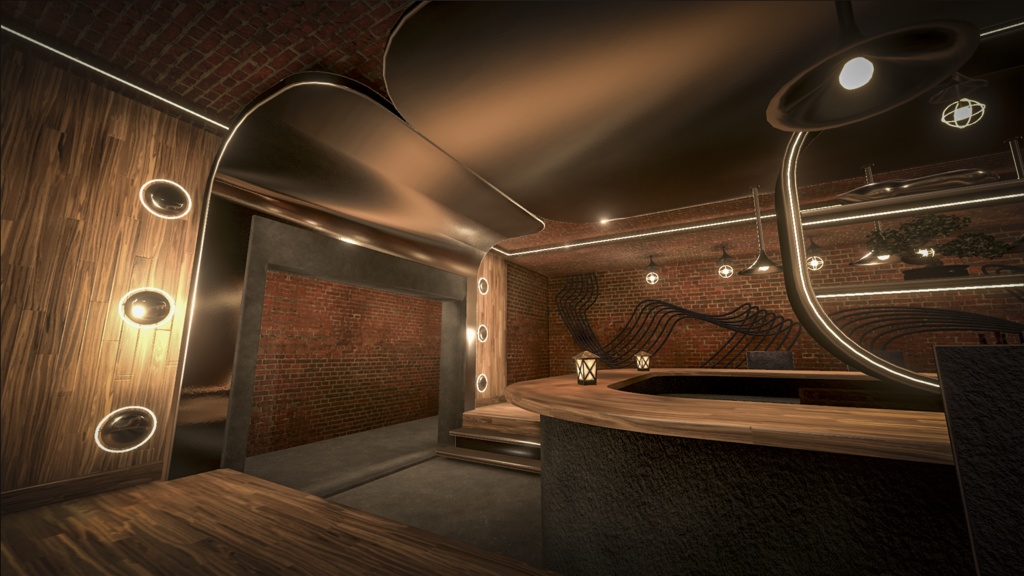 Half-moon Mirror Bar by MoscowMule