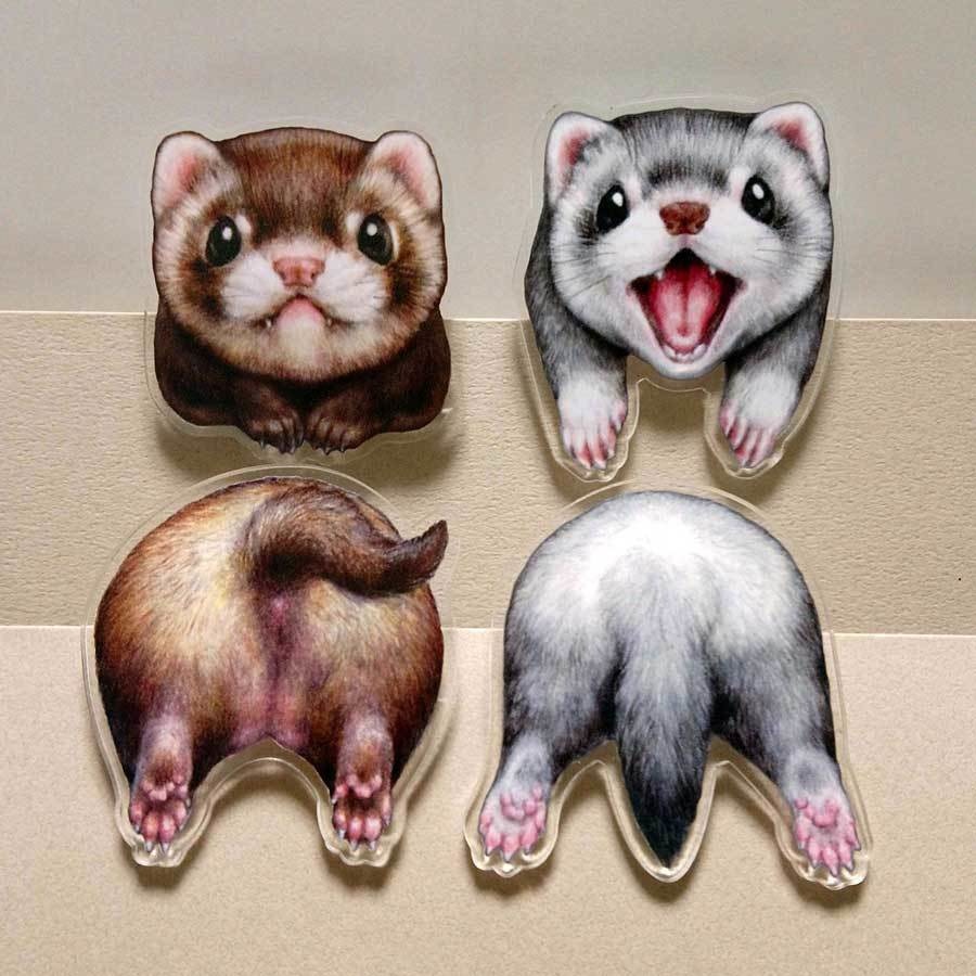 いたずらフェレットクリップ(ピン付き)/ Ferrets Clip