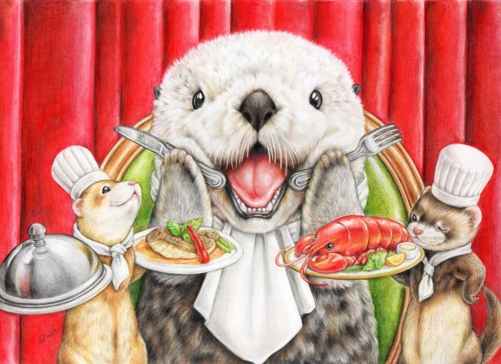 キャンバスアート「わがままラッコのレストラン」