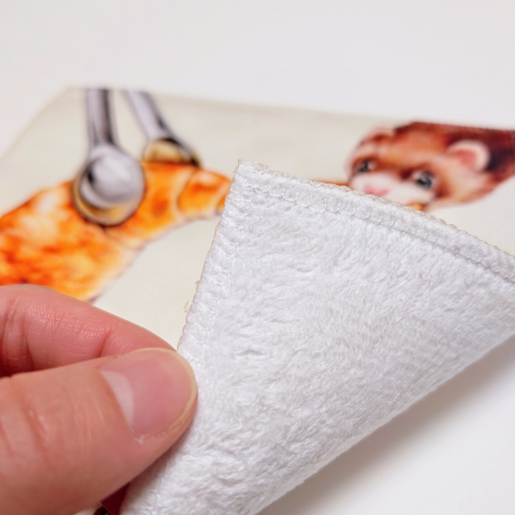 ハンカチタオル「フェレット&クロワッサン」/ Ferret Mini Towel