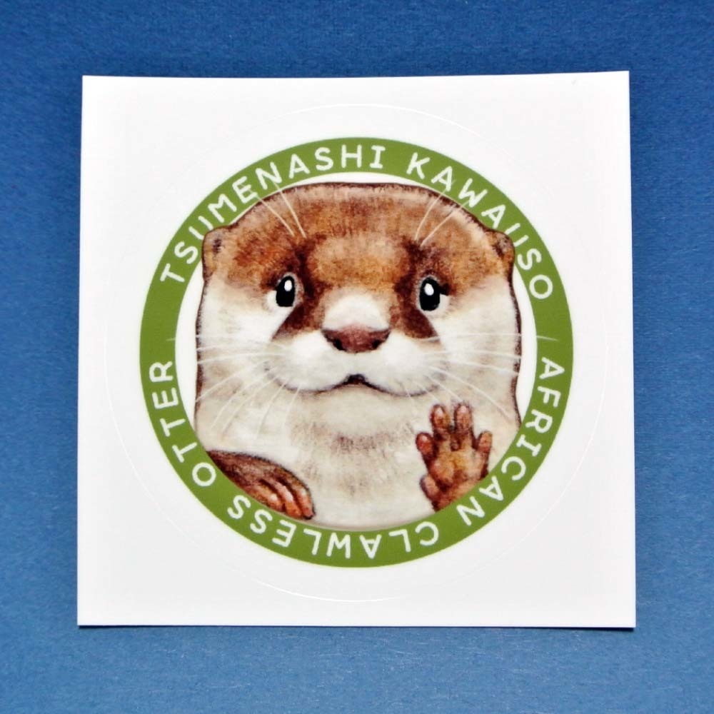 カワウソ耐水ステッカー(日本の水族館で会える4種のカワウソ柄)