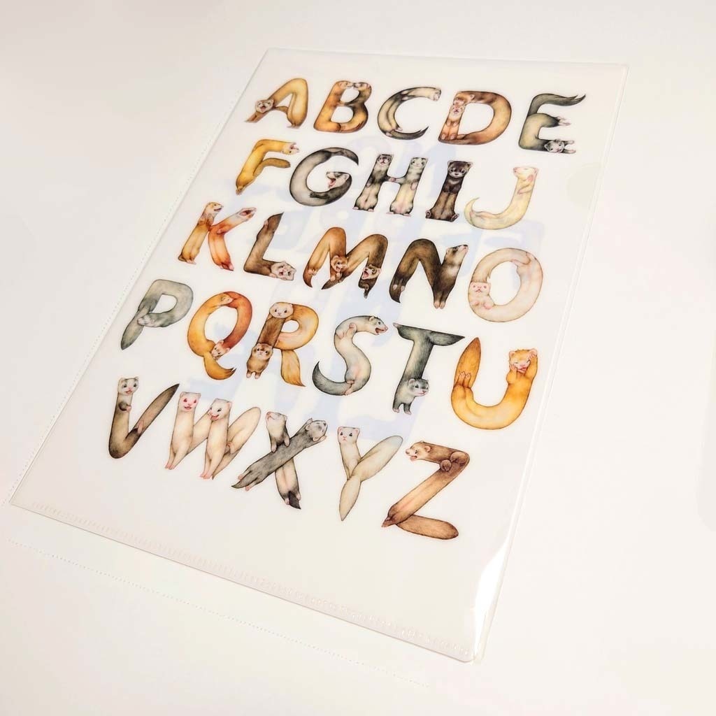 クリアファイル・フェレットアルファベット