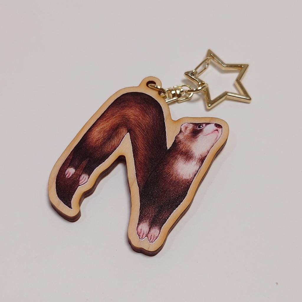 ウッドキーホルダー「フェレットアルファベット」