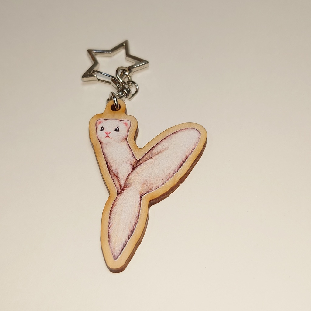 ウッドキーホルダー「フェレットアルファベット」