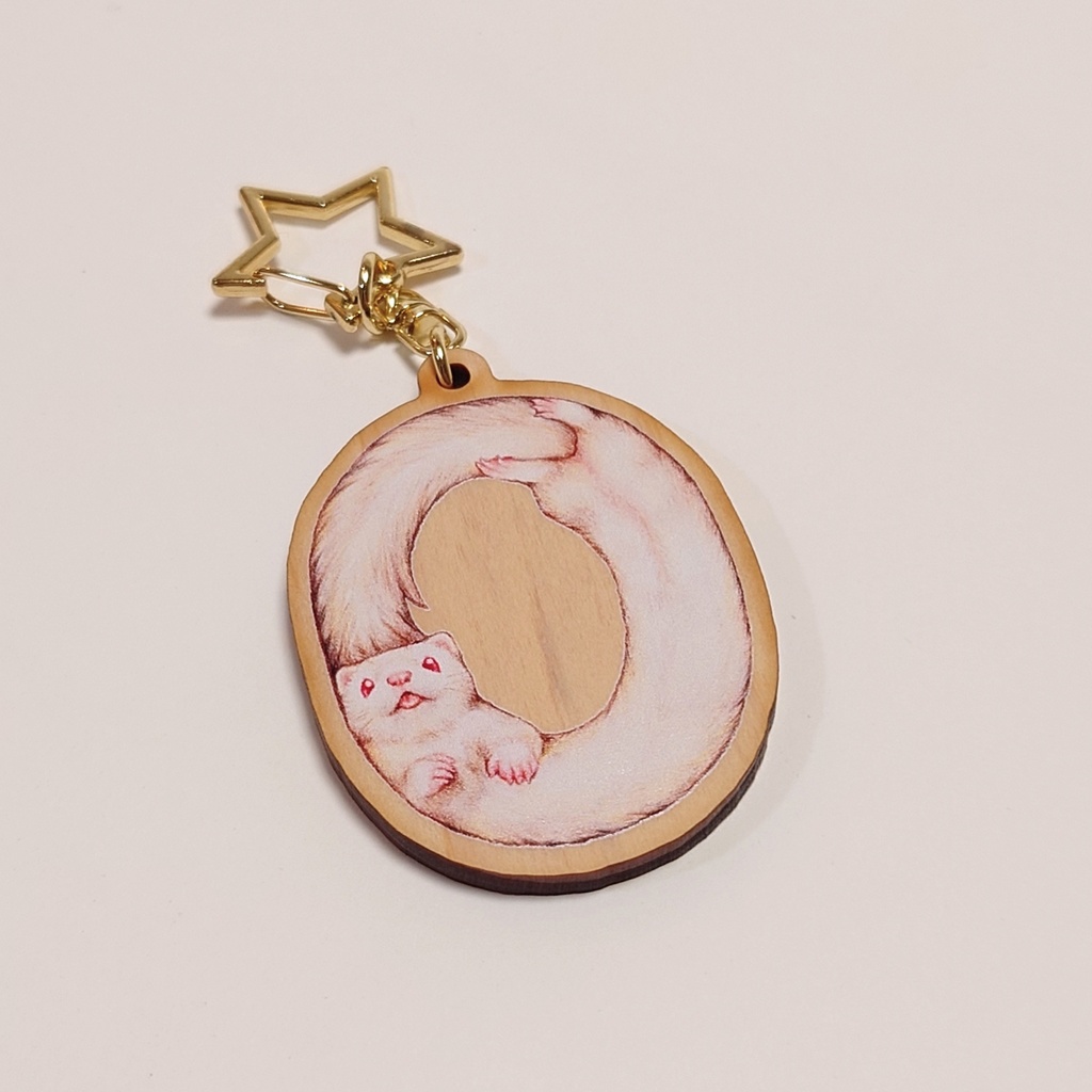 ウッドキーホルダー「フェレットアルファベット」