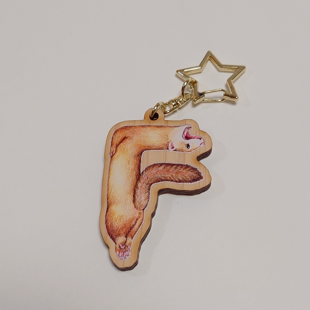 ウッドキーホルダー「フェレットアルファベット」