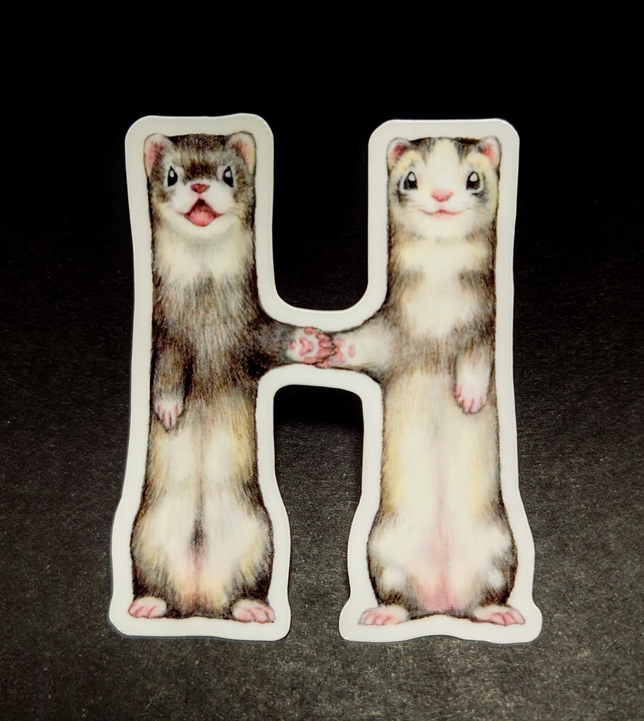 ステッカー「フェレットアルファベット」