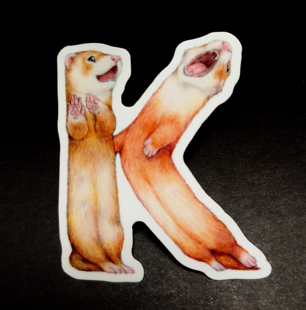 ステッカー「フェレットアルファベット」