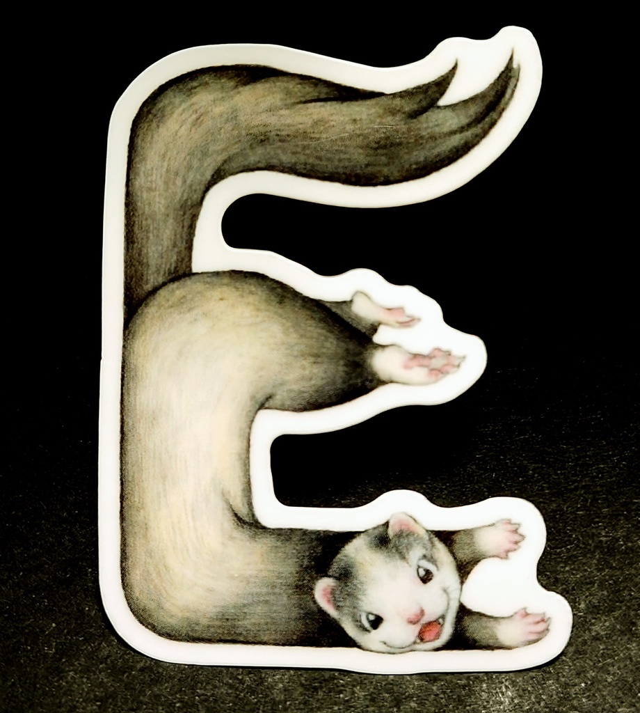 ステッカー「フェレットアルファベット」