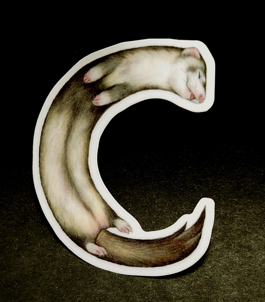 ステッカー「フェレットアルファベット」