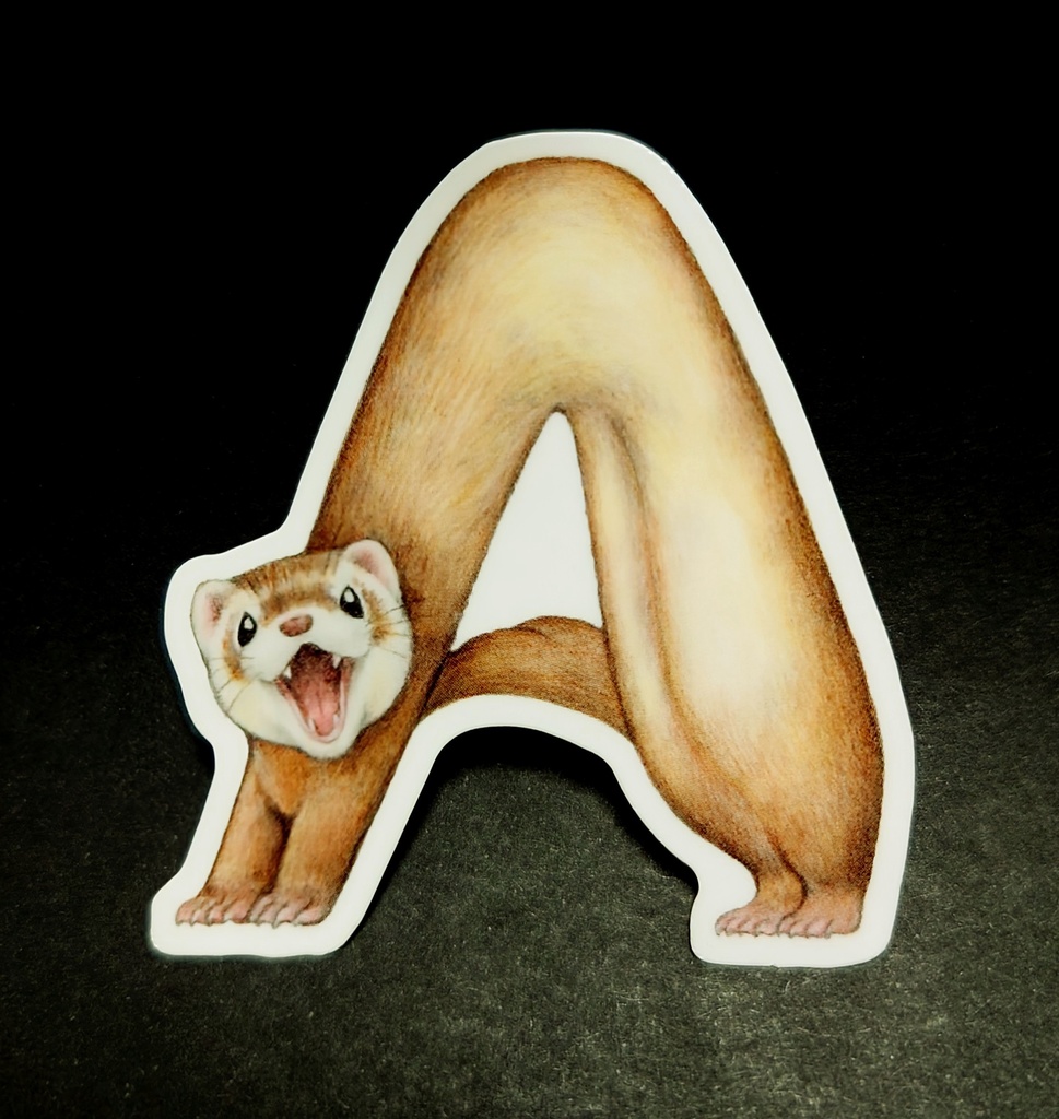 ステッカー「フェレットアルファベット」