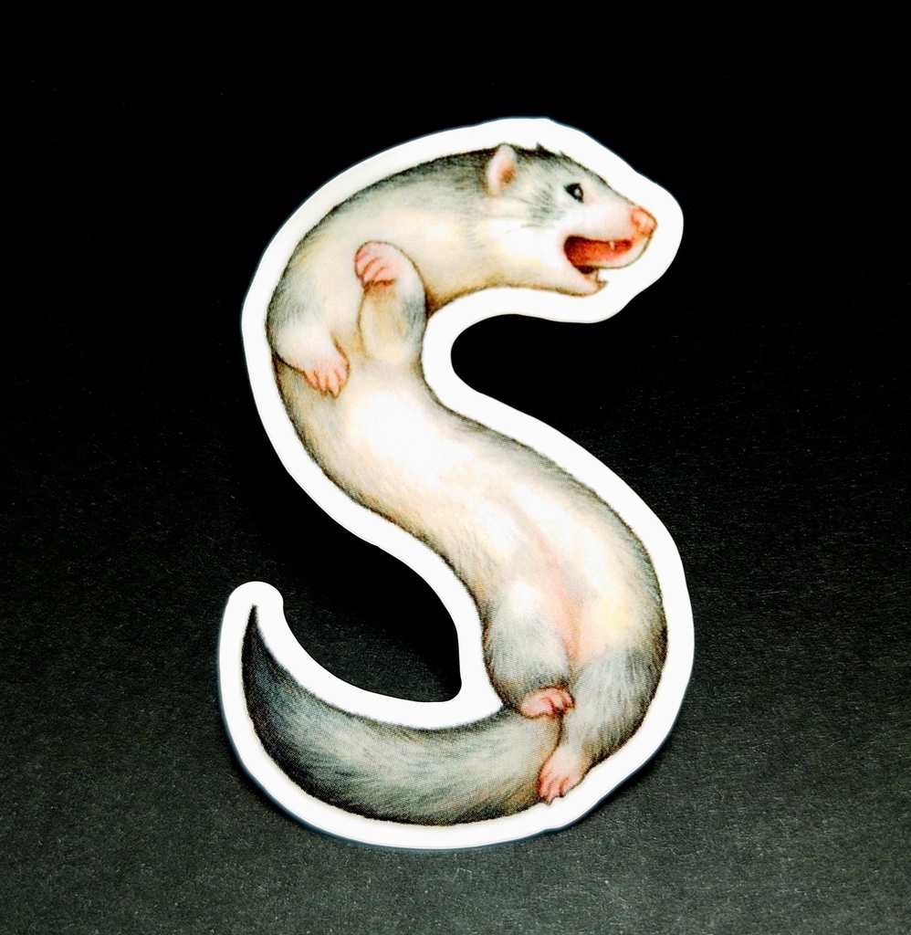 ステッカー「フェレットアルファベット」