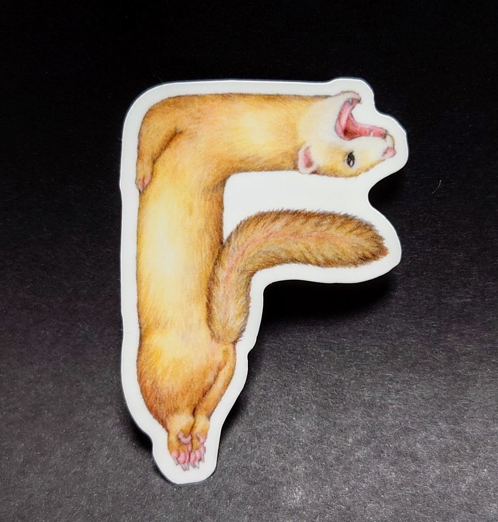 ステッカー「フェレットアルファベット」