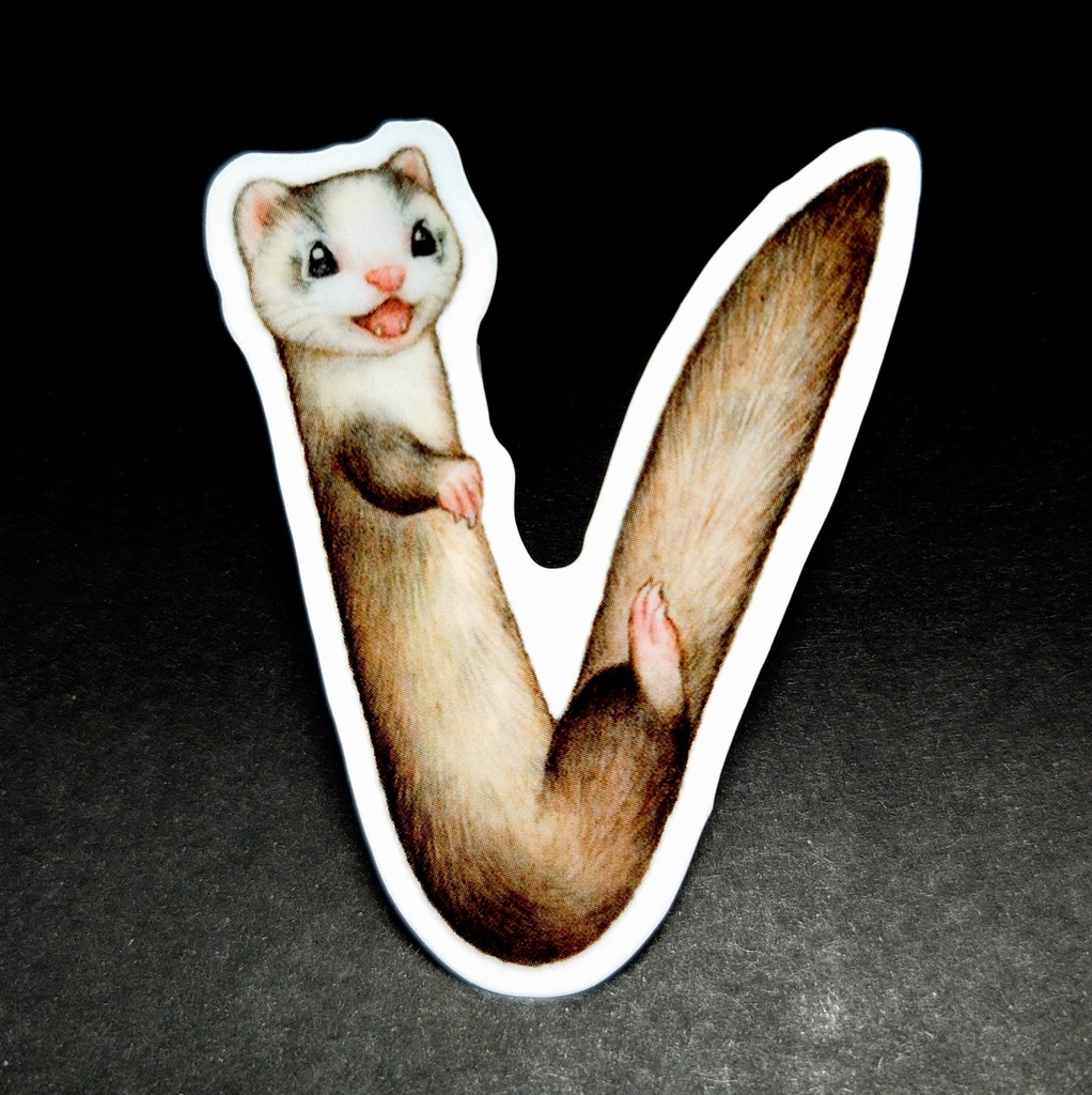 ステッカー「フェレットアルファベット」