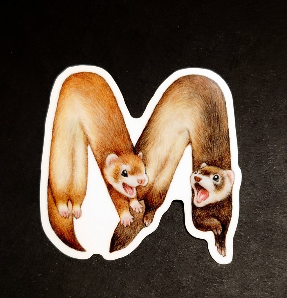 ステッカー「フェレットアルファベット」