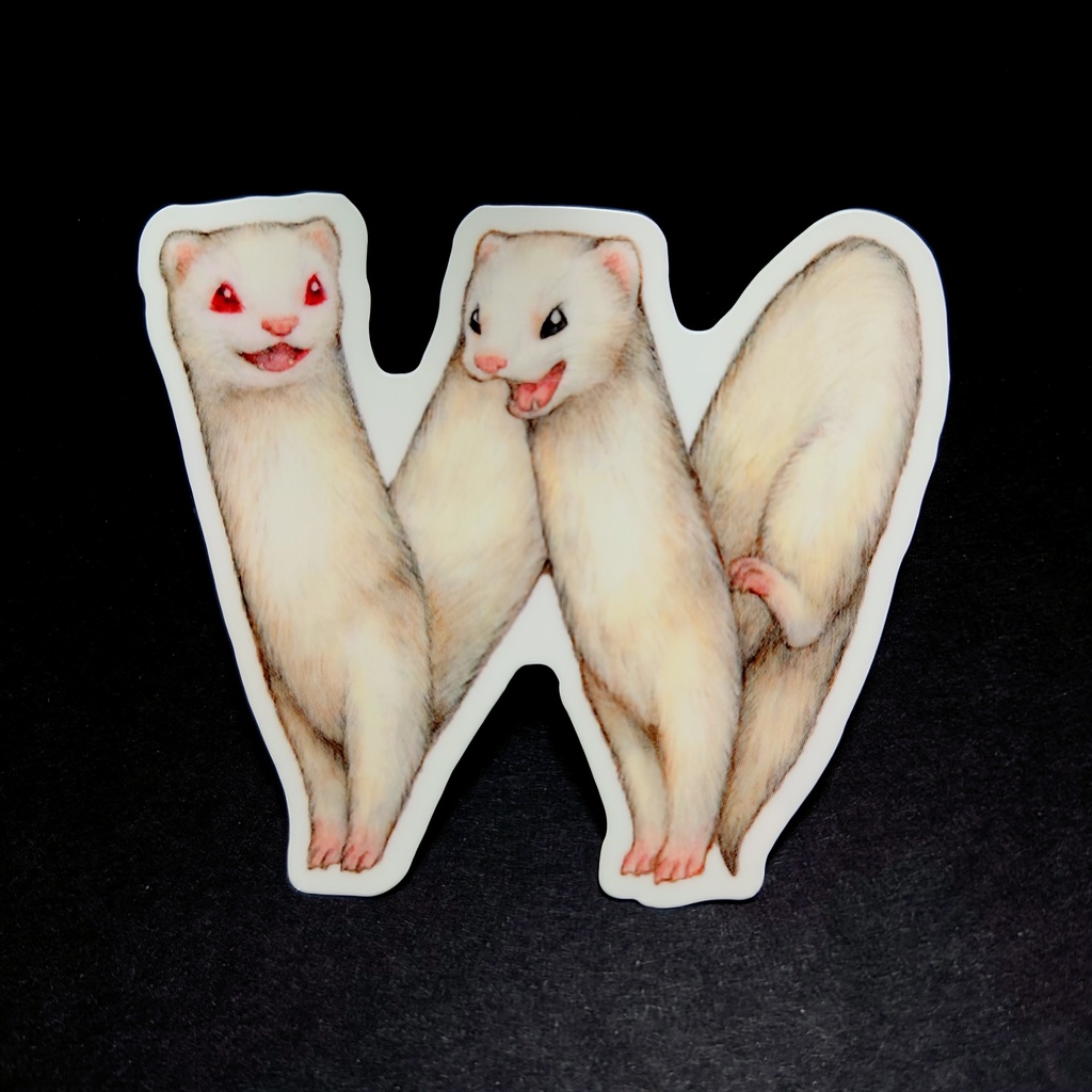 ステッカー「フェレットアルファベット」