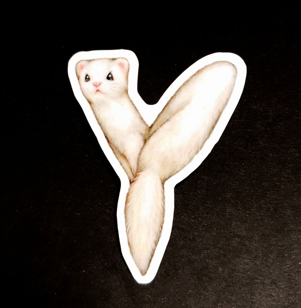 ステッカー「フェレットアルファベット」