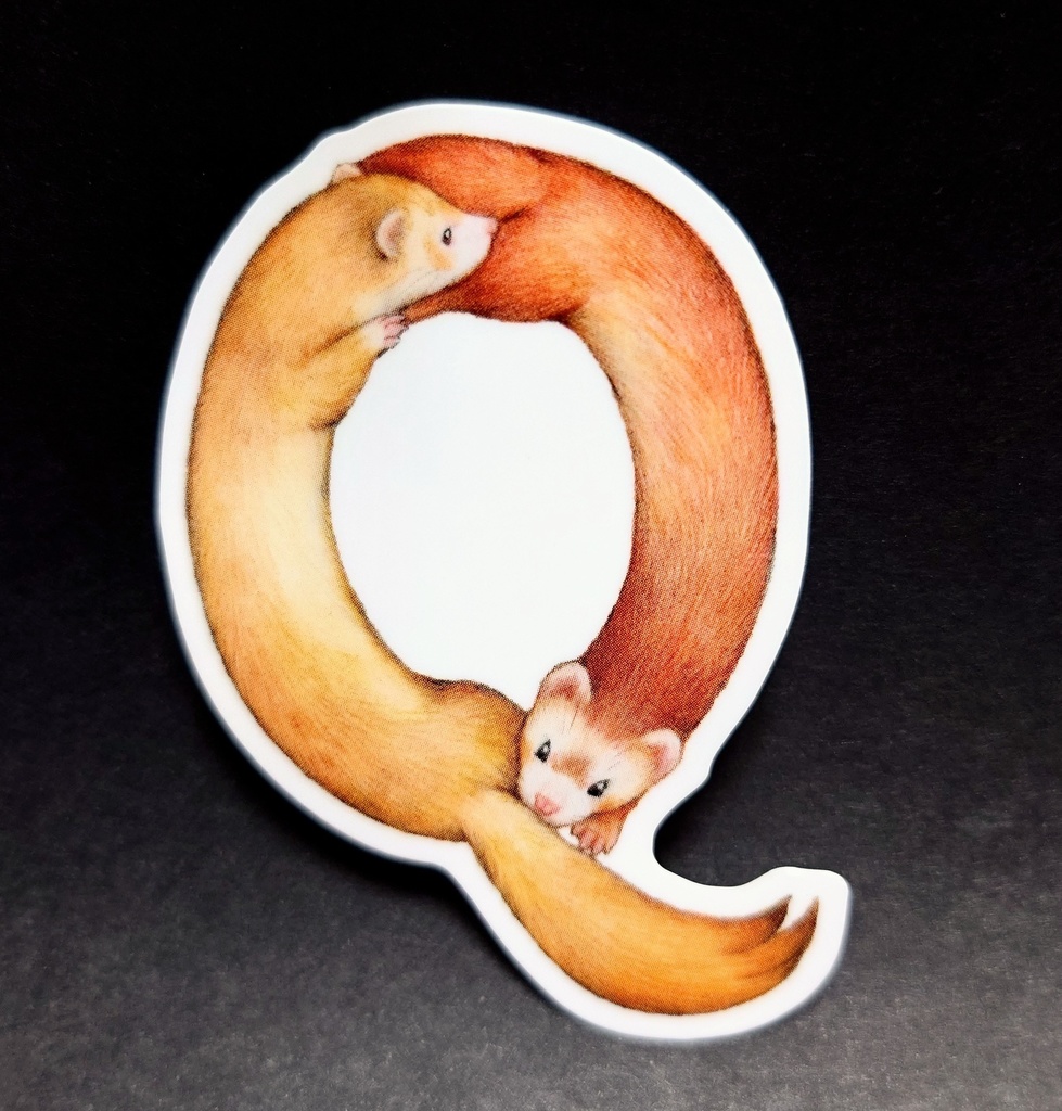 ステッカー「フェレットアルファベット」