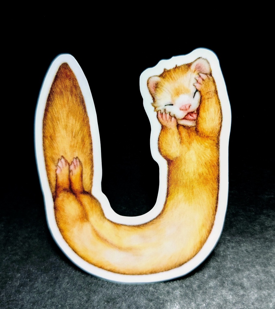 ステッカー「フェレットアルファベット」