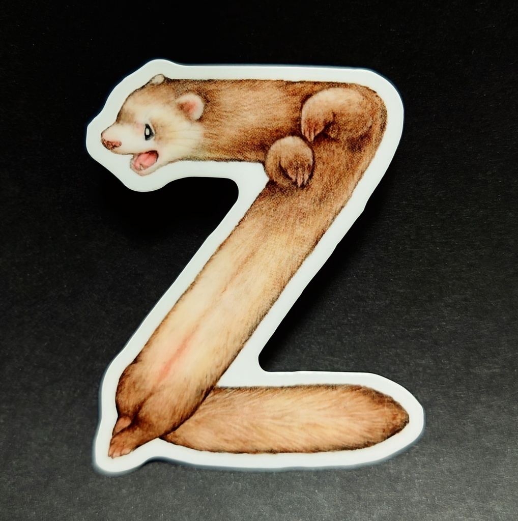 ステッカー「フェレットアルファベット」