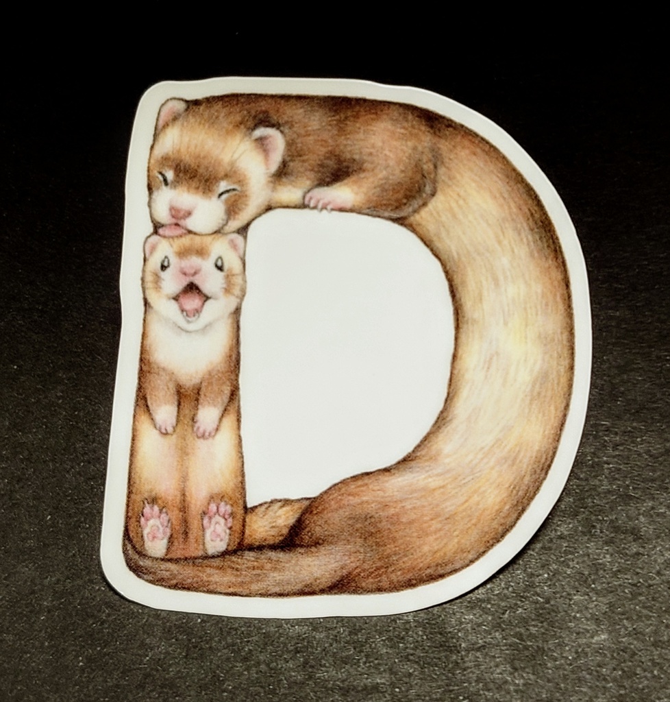 ステッカー「フェレットアルファベット」