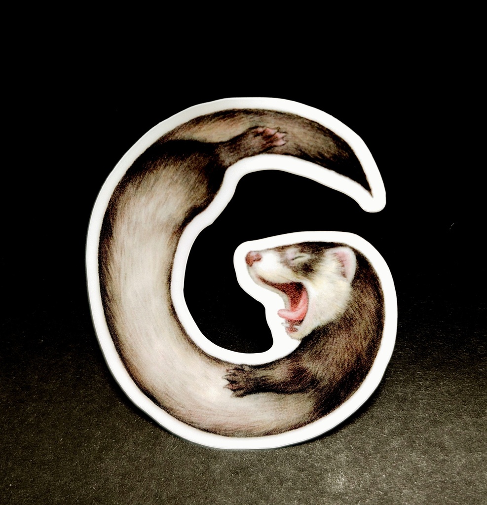 ステッカー「フェレットアルファベット」