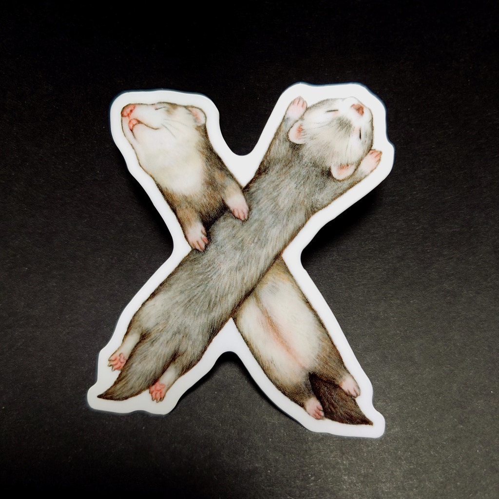 ステッカー「フェレットアルファベット」