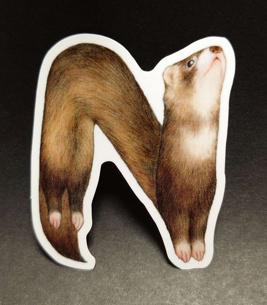 ステッカー「フェレットアルファベット」