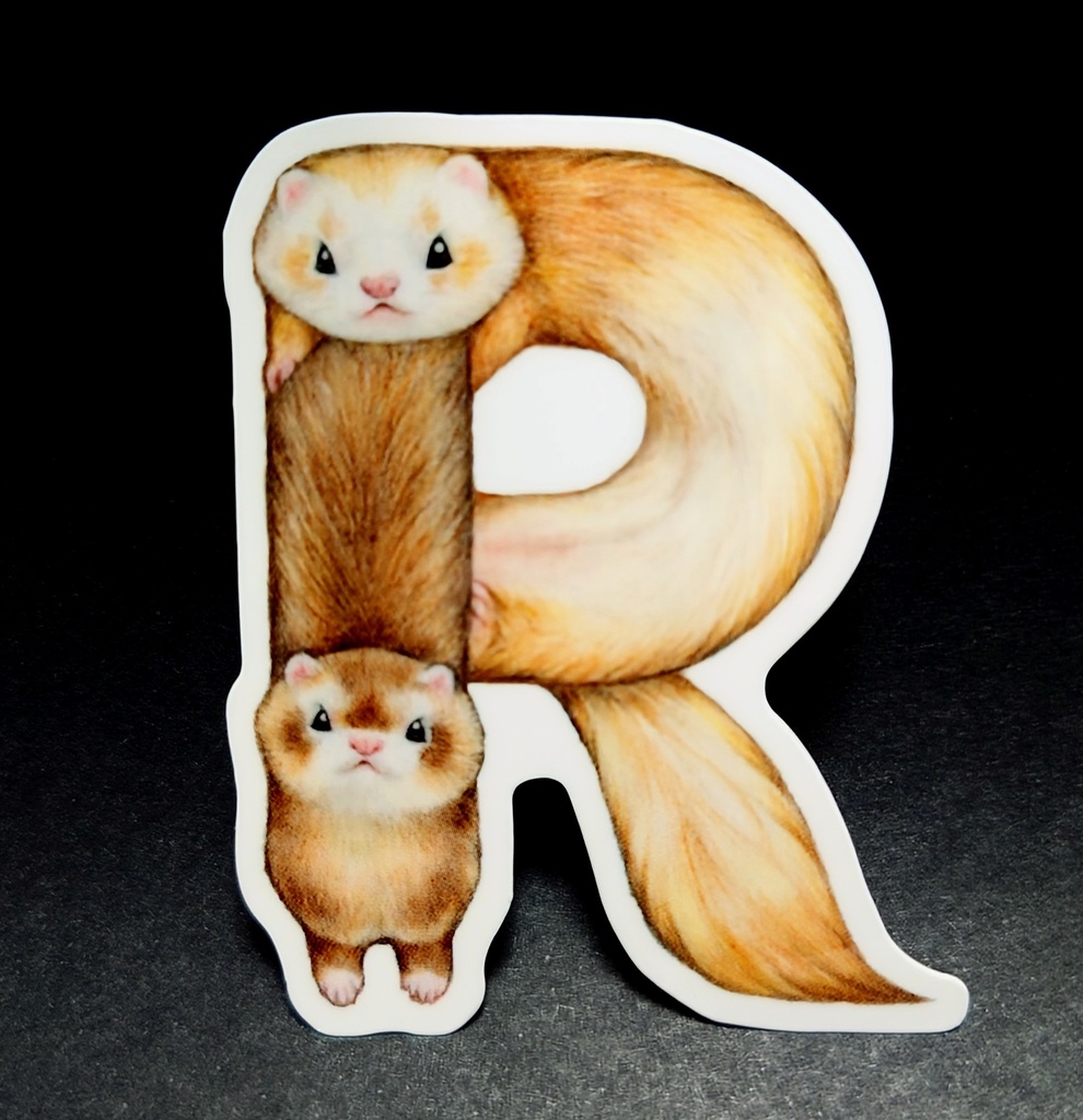 ステッカー「フェレットアルファベット」