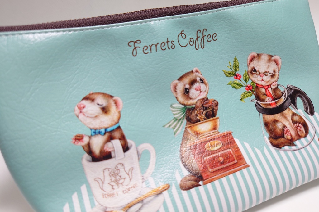 ポーチ「Ferret Coffee Time」