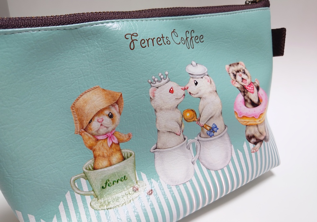 ポーチ「Ferret Coffee Time」