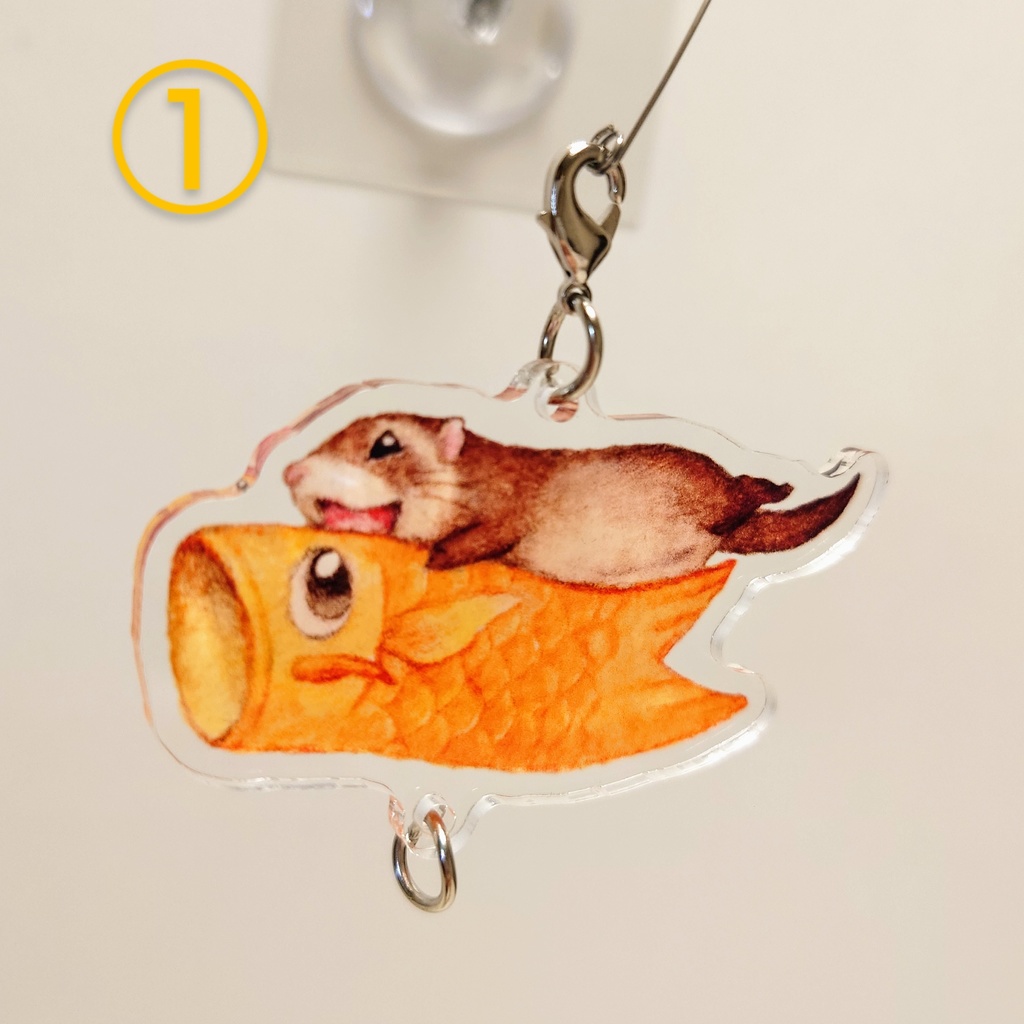 フェレット＆鯉のぼりアクリルスイングチャーム