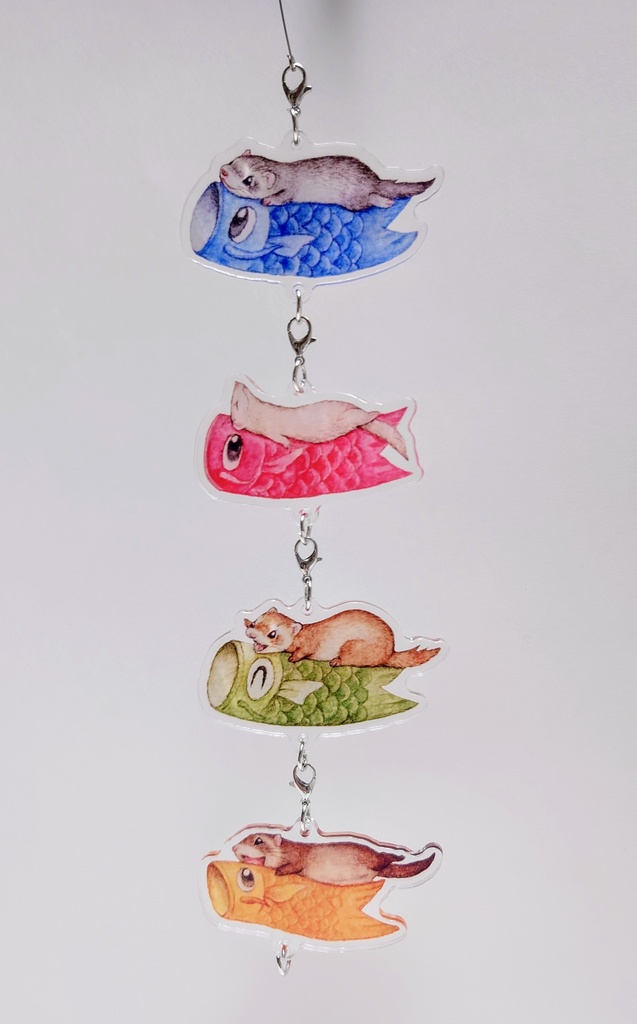 フェレット&鯉のぼりアクリルスイングチャーム