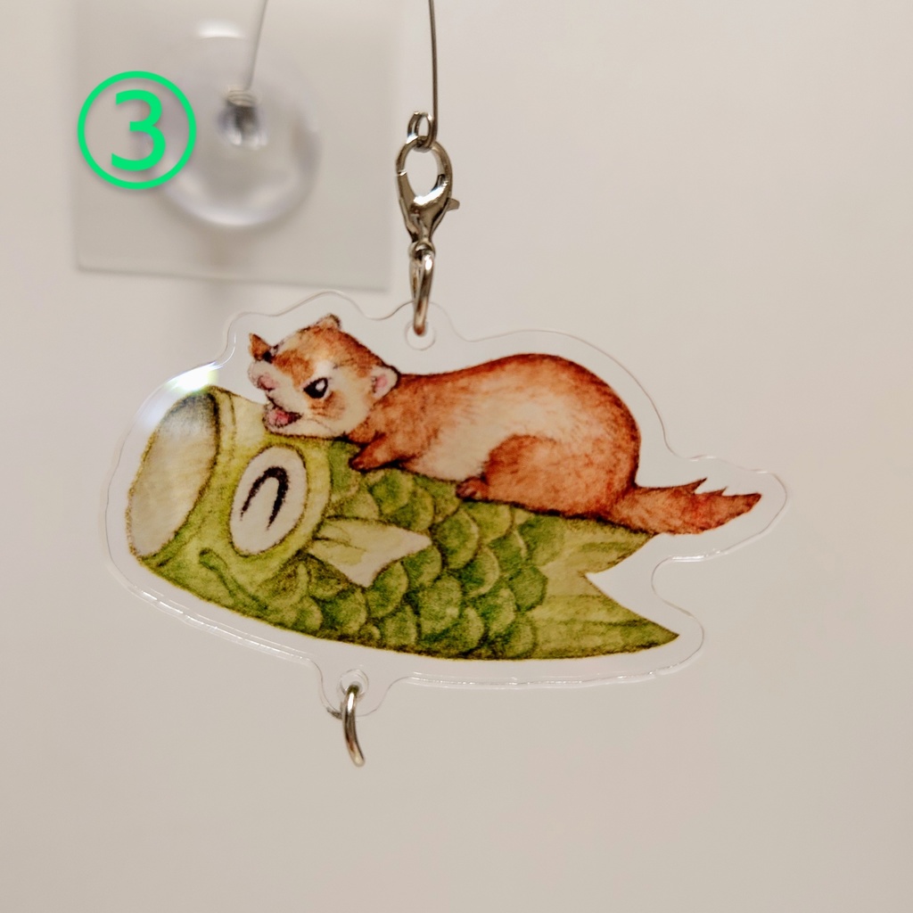 フェレット&鯉のぼりアクリルスイングチャーム