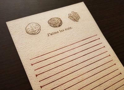 【十二カ月の紙もの】一月 レターセット『胡桃』