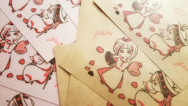 【凸版】アリスのたっぷり便箋セット【二色刷り】