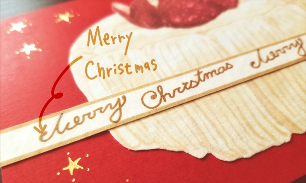 【新作】デザートカード『いちごのショートケーキ』【箔押し】