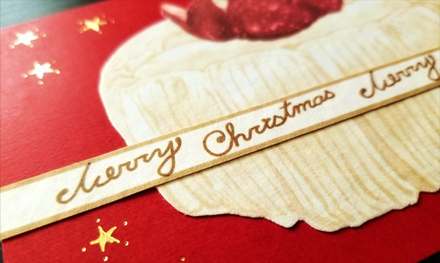 【新作】デザートカード『いちごのショートケーキ』【箔押し】